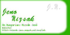 jeno mizsak business card
